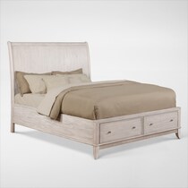 hazel white king storage bed   