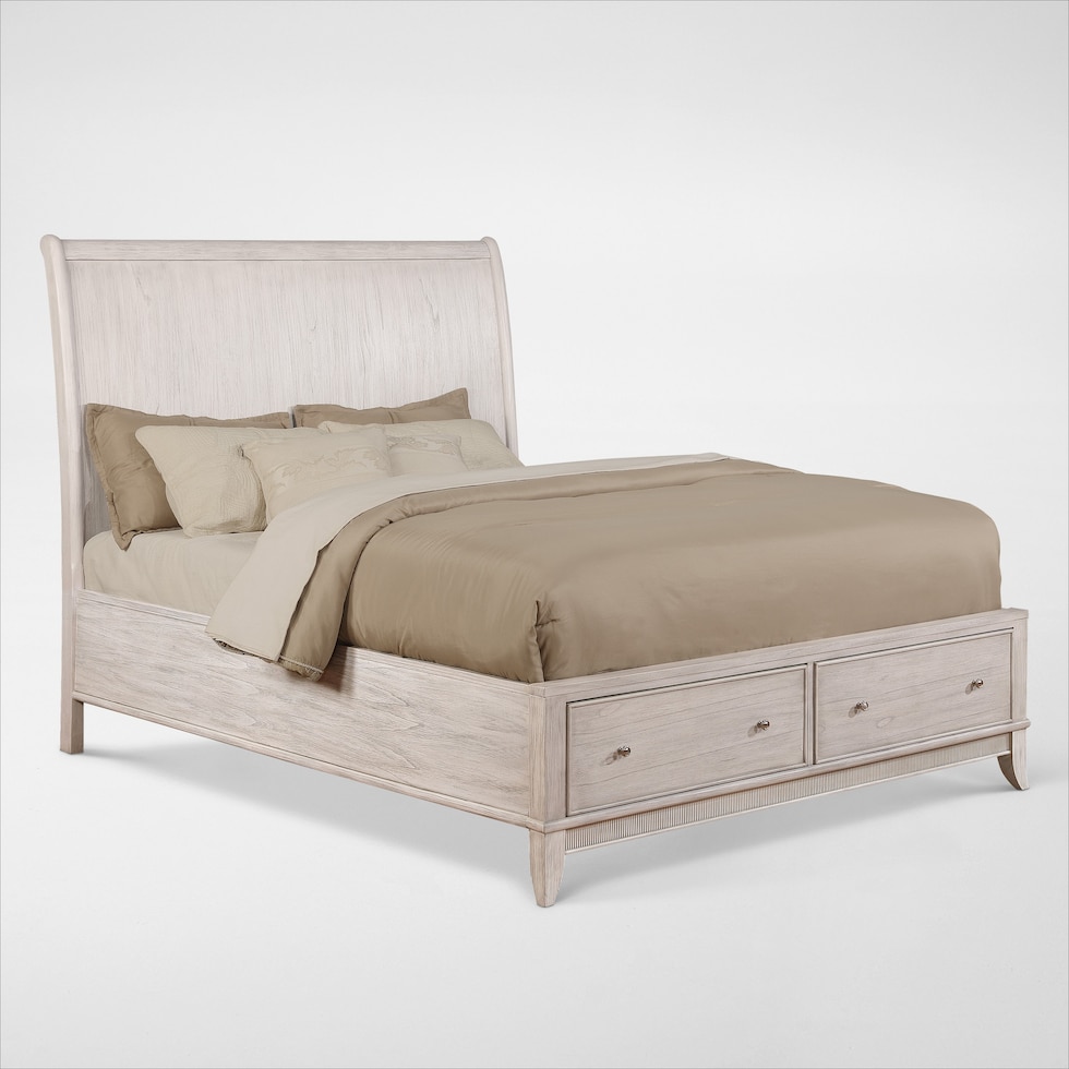 hazel white king storage bed   