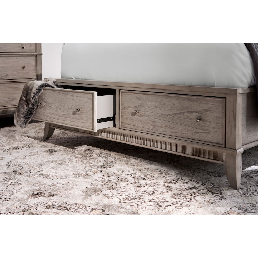 hazel white king storage bed   