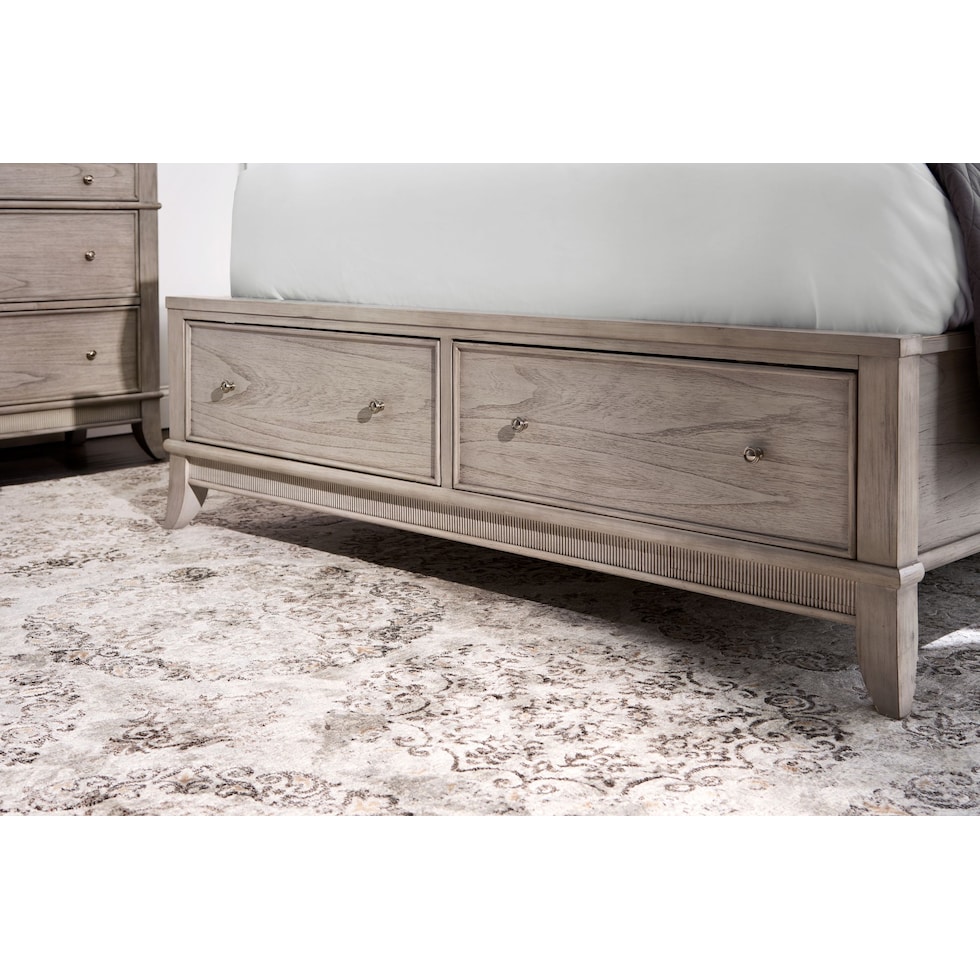 hazel white king storage bed   