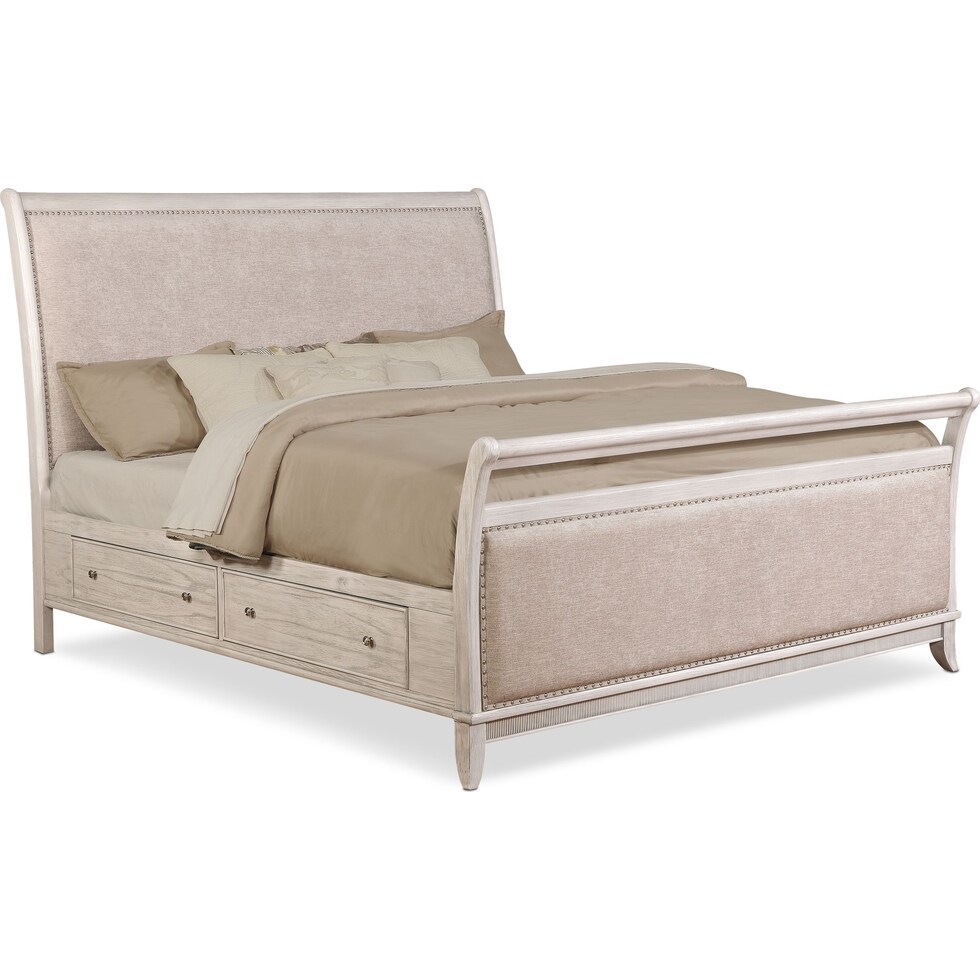 hazel white queen bed   