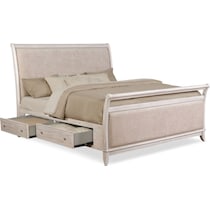 hazel white queen bed   