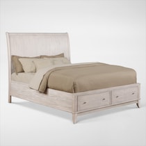 hazel white queen bed   
