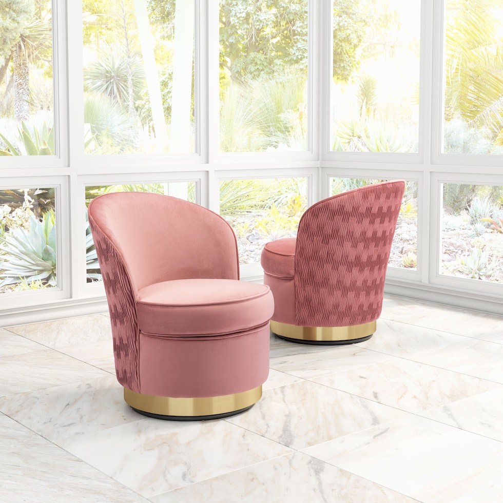 heather pink accent chair   