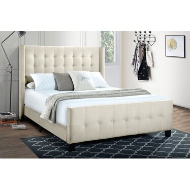 Heiress Queen Upholstered Bed - Ivory