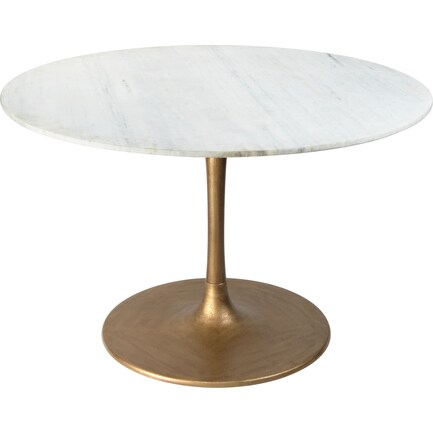 Helix 35" Round Dining Table - White/Gold