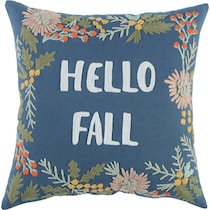 hello fall blue accent pillow   