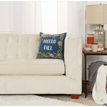 hello fall blue accent pillow   
