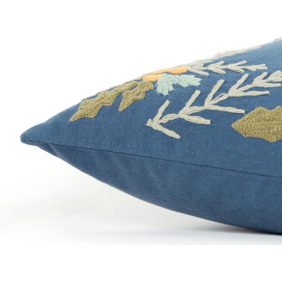 hello fall blue accent pillow   
