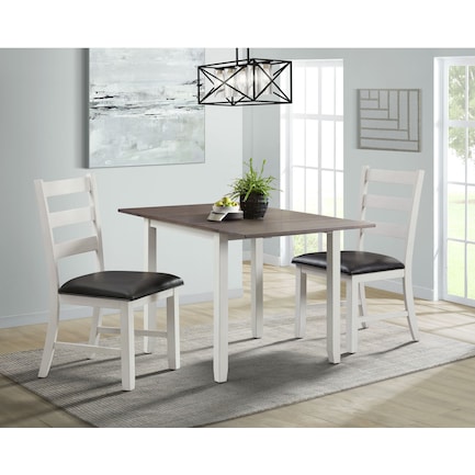Hemingway Drop-Leaf Dining Table and 2 Chairs - Brown