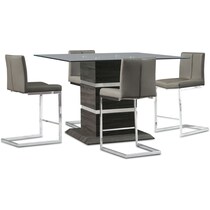 henderson gray  pc counter height dining room   