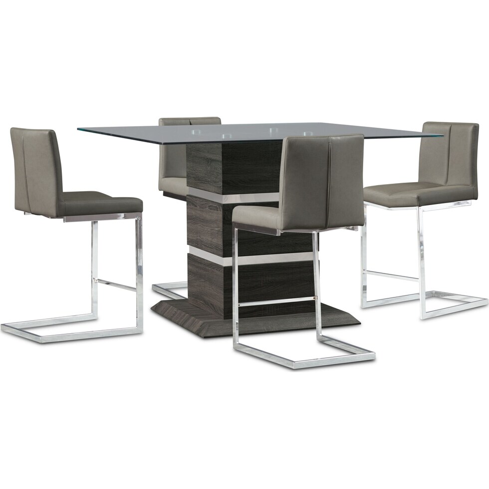 henderson gray  pc counter height dining room   