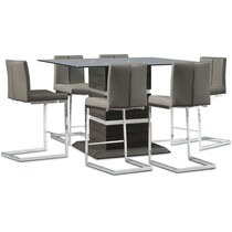 henderson gray  pc counter height dining room   