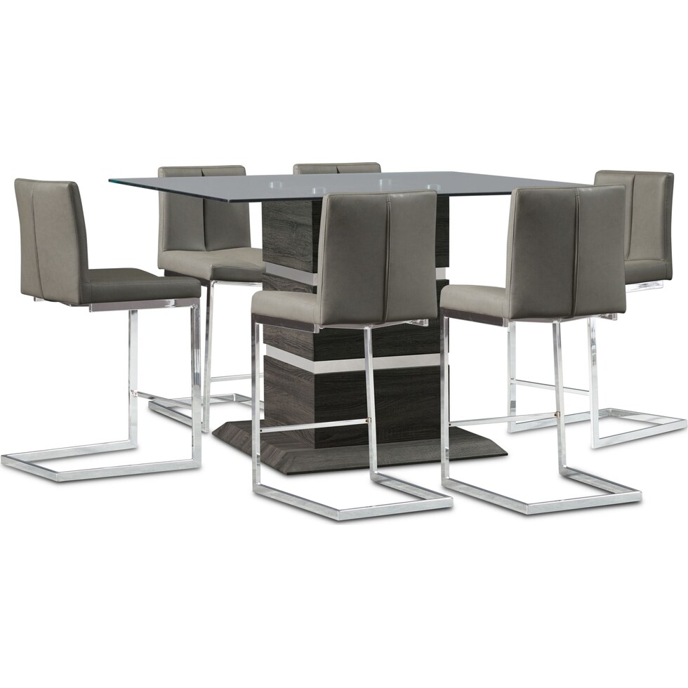 henderson gray  pc counter height dining room   
