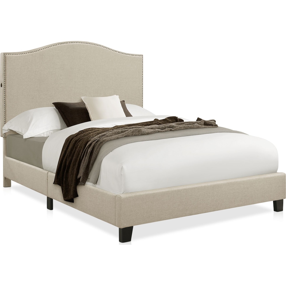 henson beige queen bed   