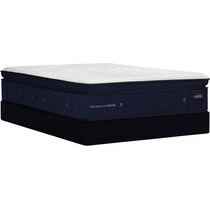 hepburn white queen mattress low profile foundation set   