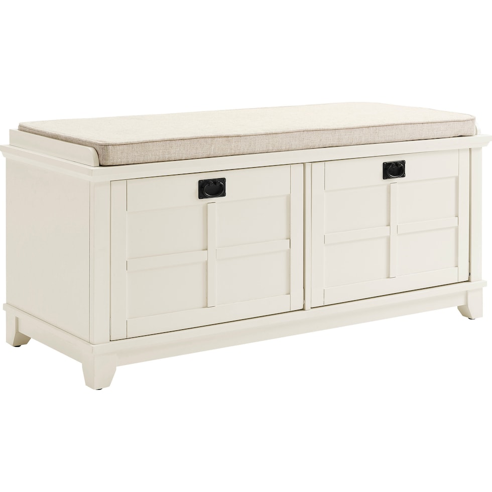 hera white entryway bench   