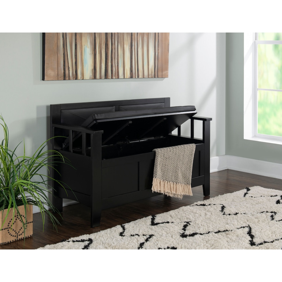 herbert black storage bench   