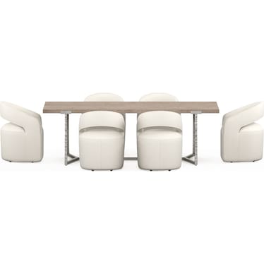 Heritage Dining Table with 6 Copeland Dining Chairs -Ivory