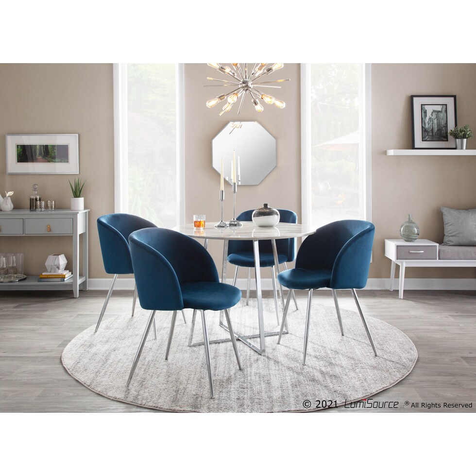 hermione blue dining chair   