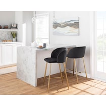 hermione gold black counter height stool   