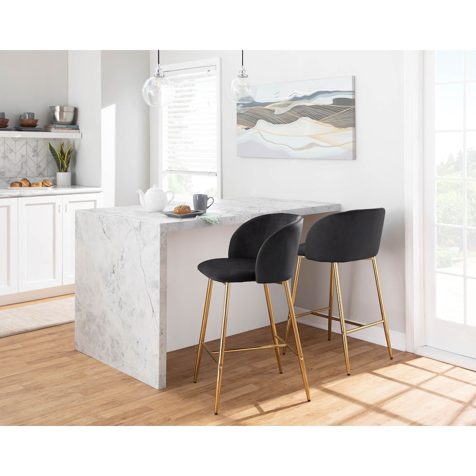 hermione gold black counter height stool   