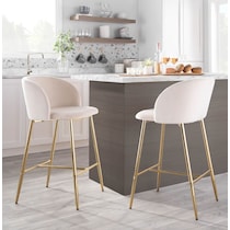 hermione gold cream counter height stool   