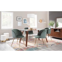 hermione gold green dining chair   