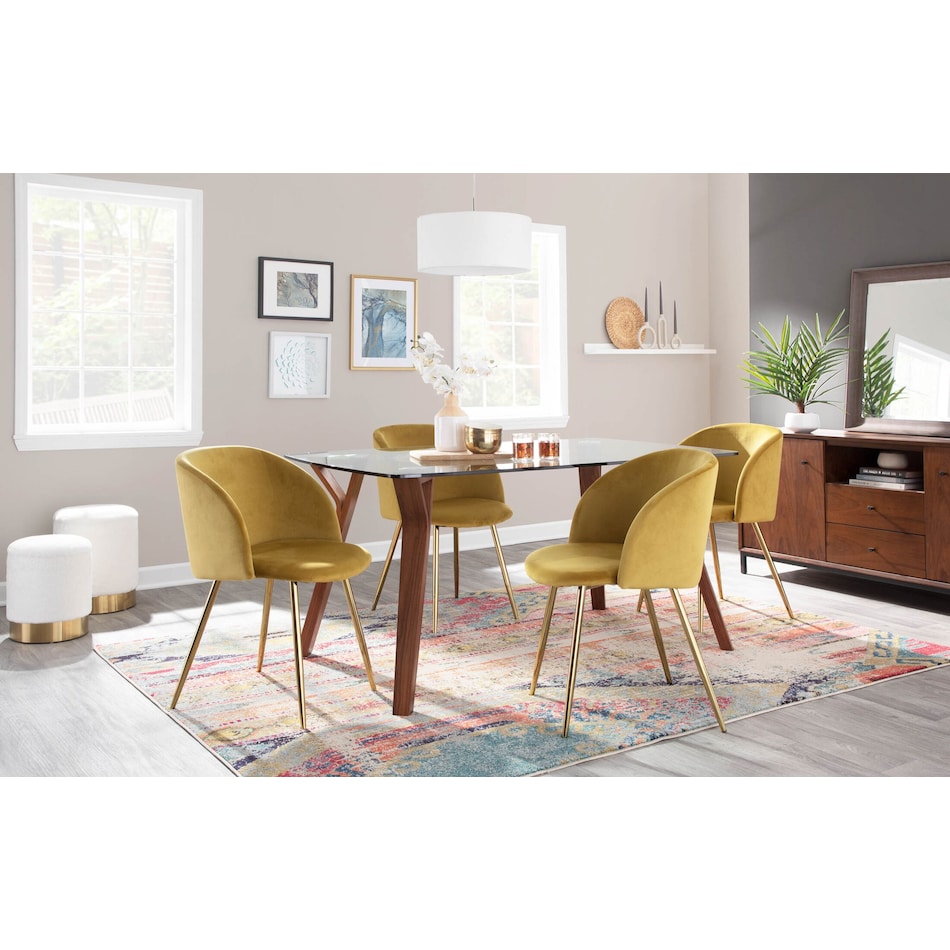 hermione gold yellow dining chair   