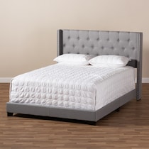 heston gray queen bed   