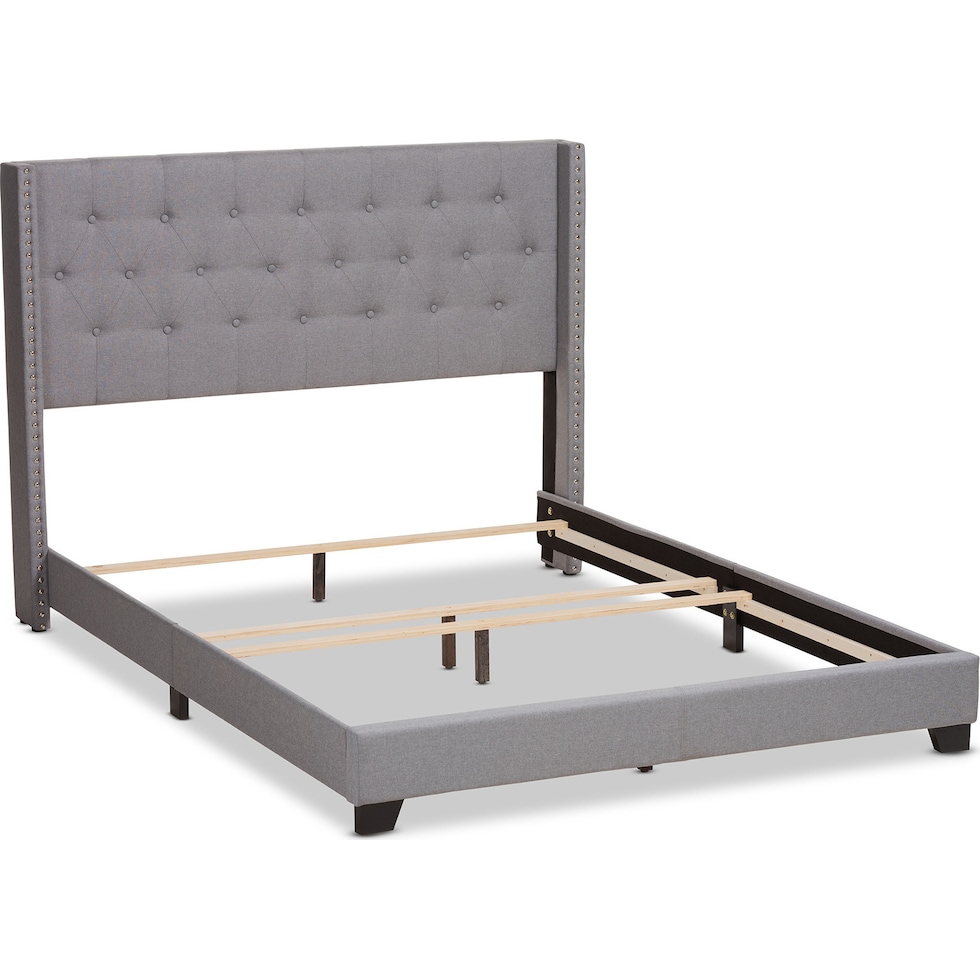 heston gray queen bed   