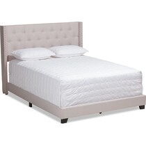 heston neutral full upholstered bed   