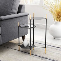 hex black and gold side table   