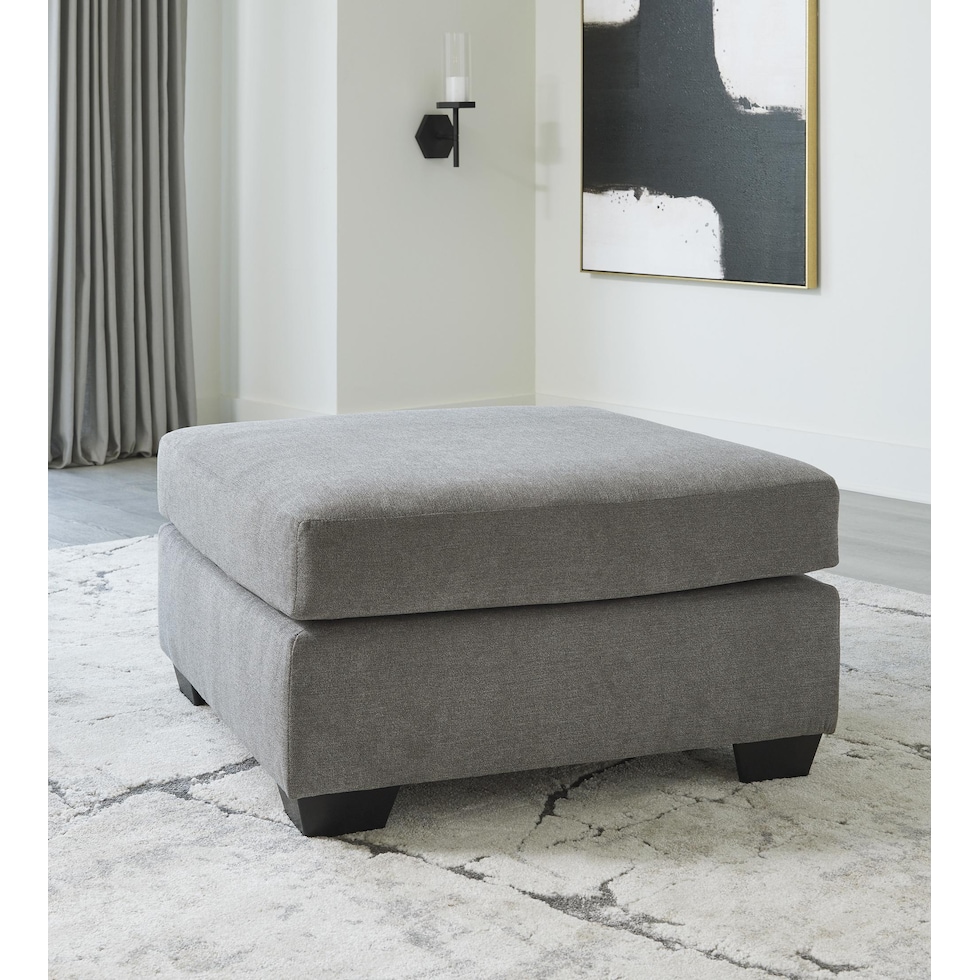 highland falls gray ottoman   