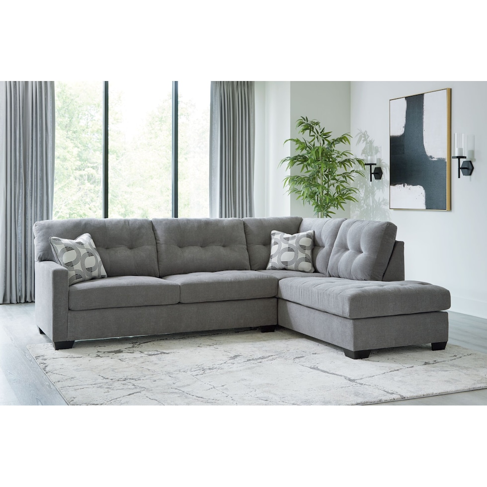 highland falls gray sectional   