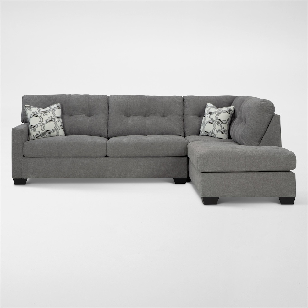 highland falls gray sectional   