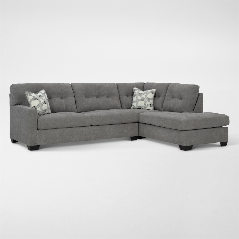 highland falls gray sectional   