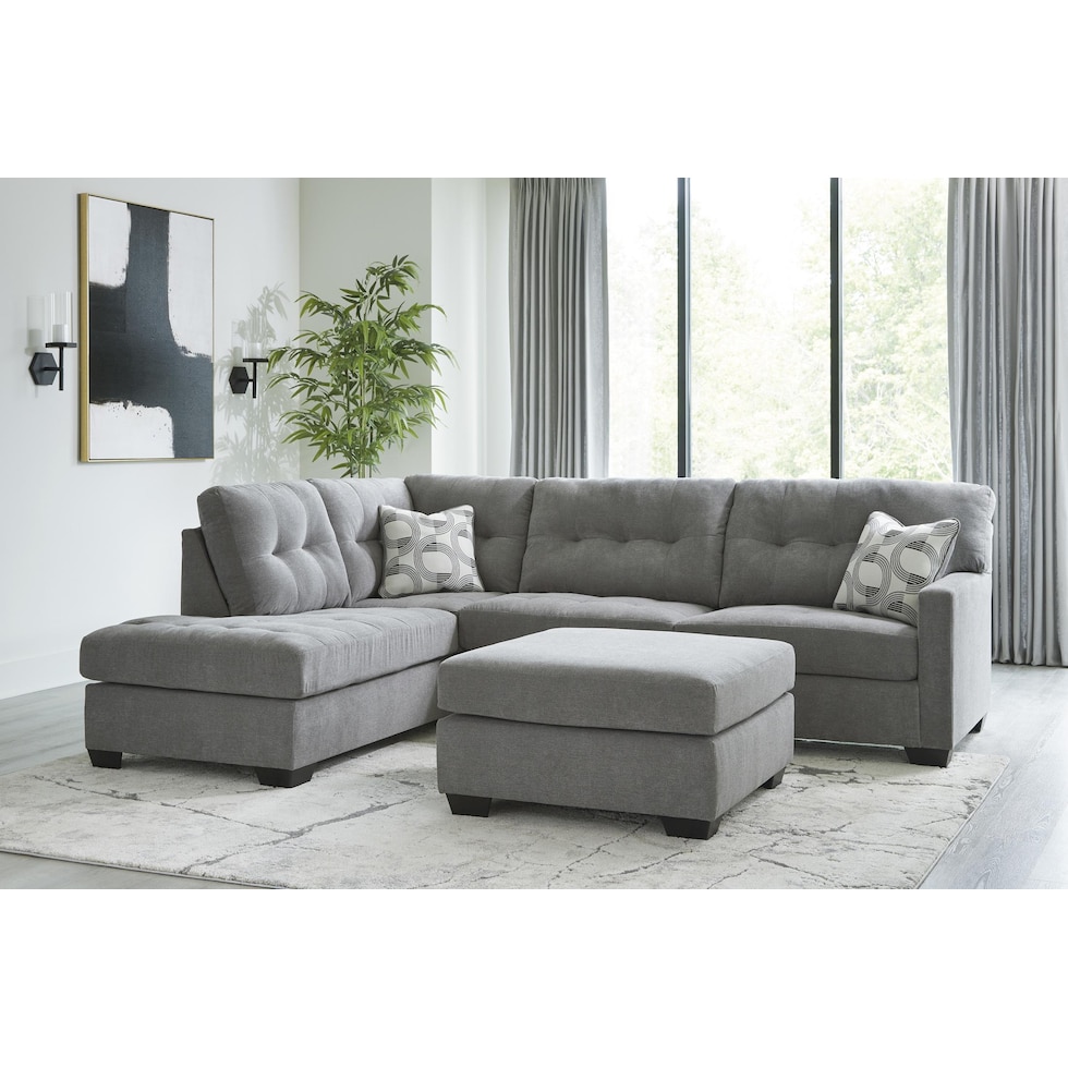 highland falls gray sectional   