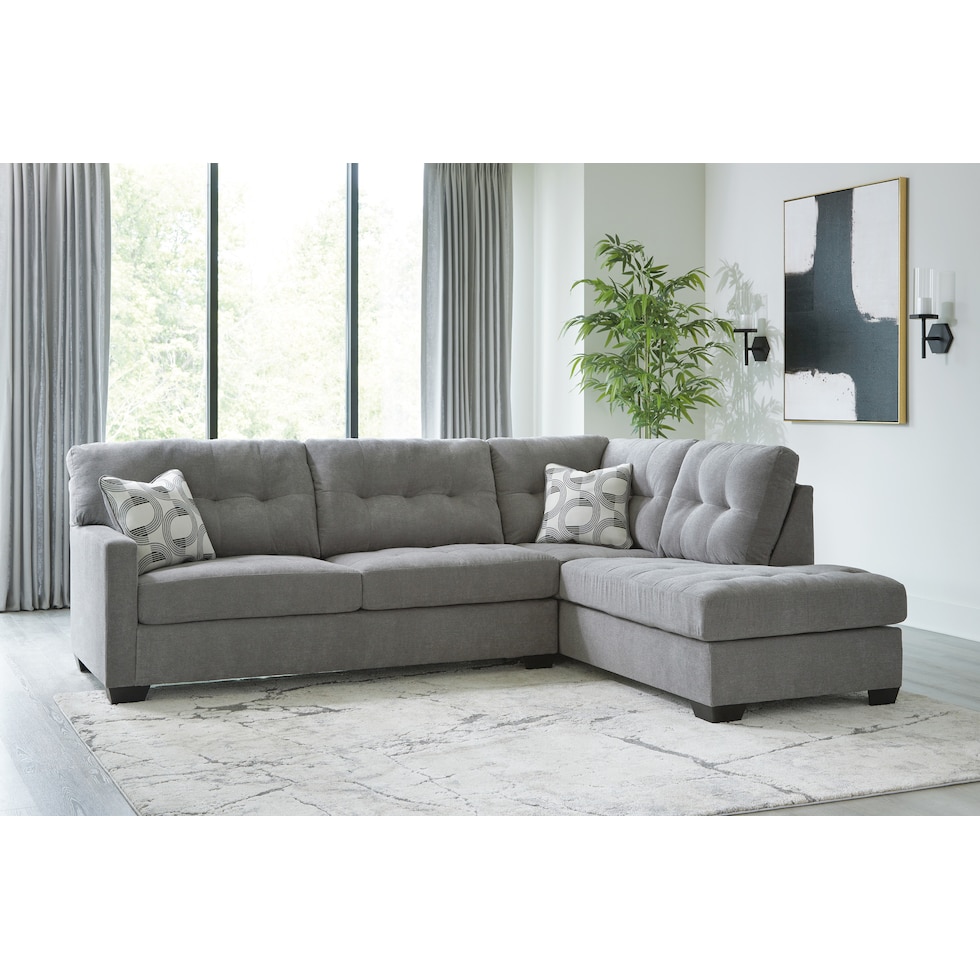 highland falls gray sectional   