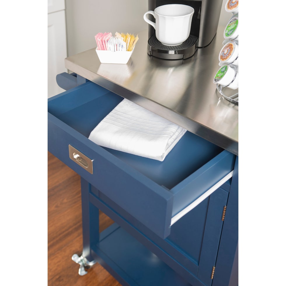 highland blue kitchen cart   