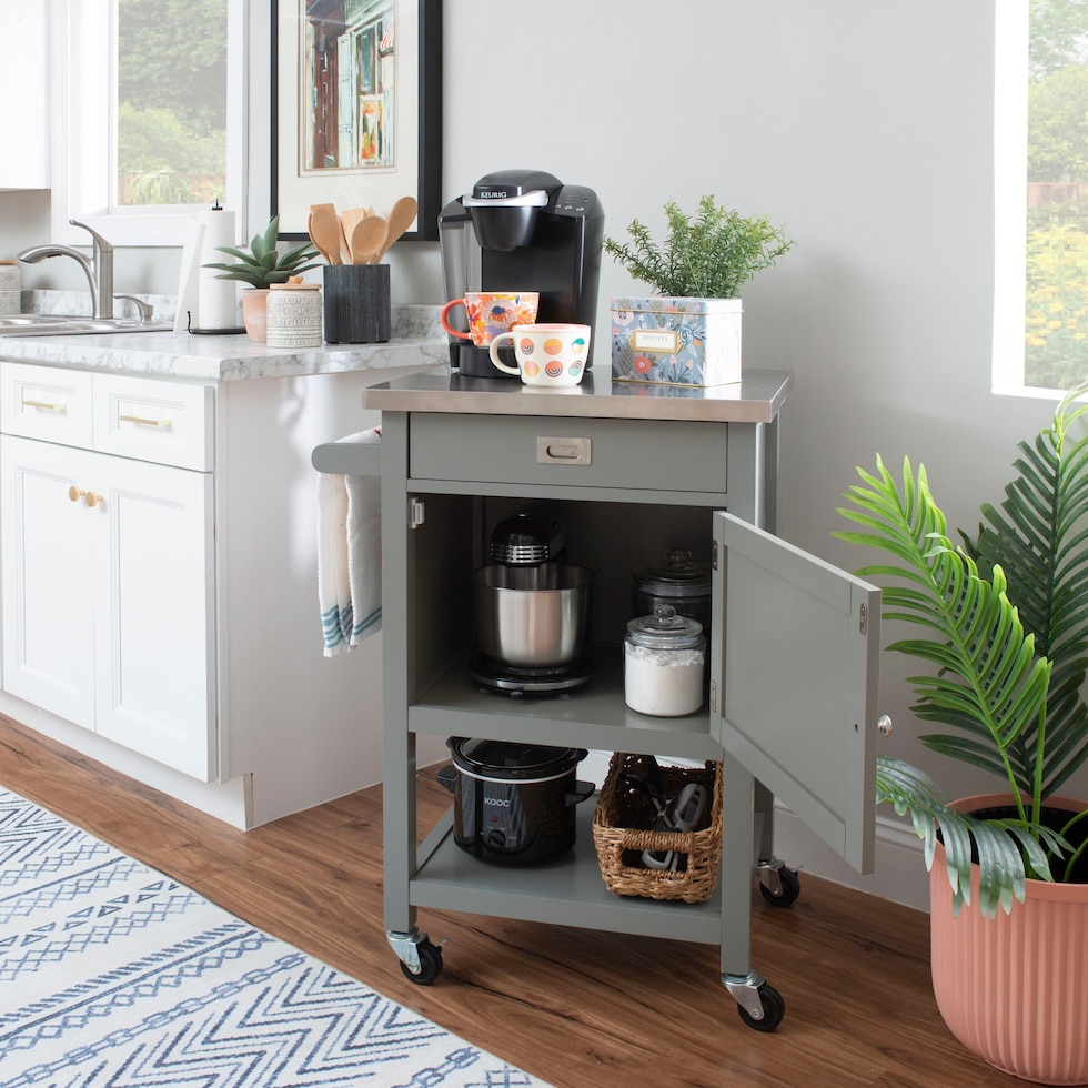 highland gray kitchen cart   