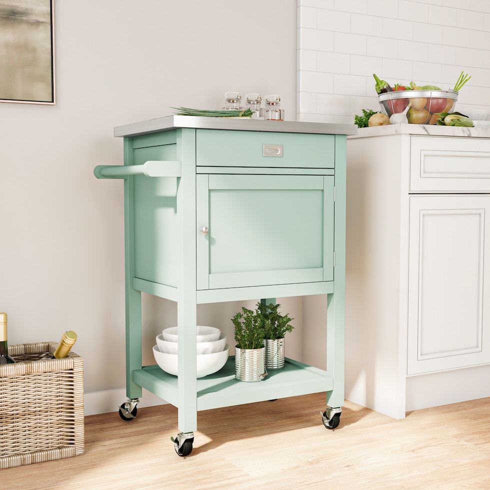 highland green kitchen cart   