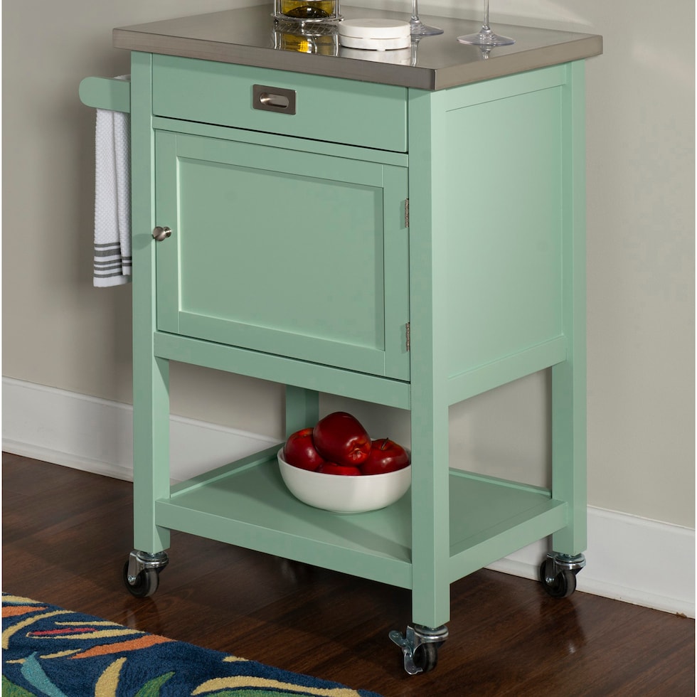 highland green kitchen cart   