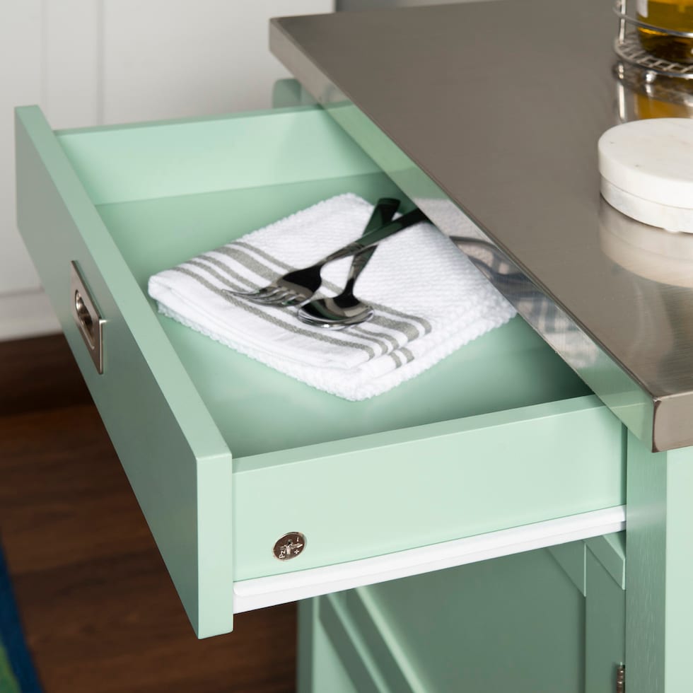 highland green kitchen cart   