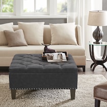 hillsborough gray ottoman   