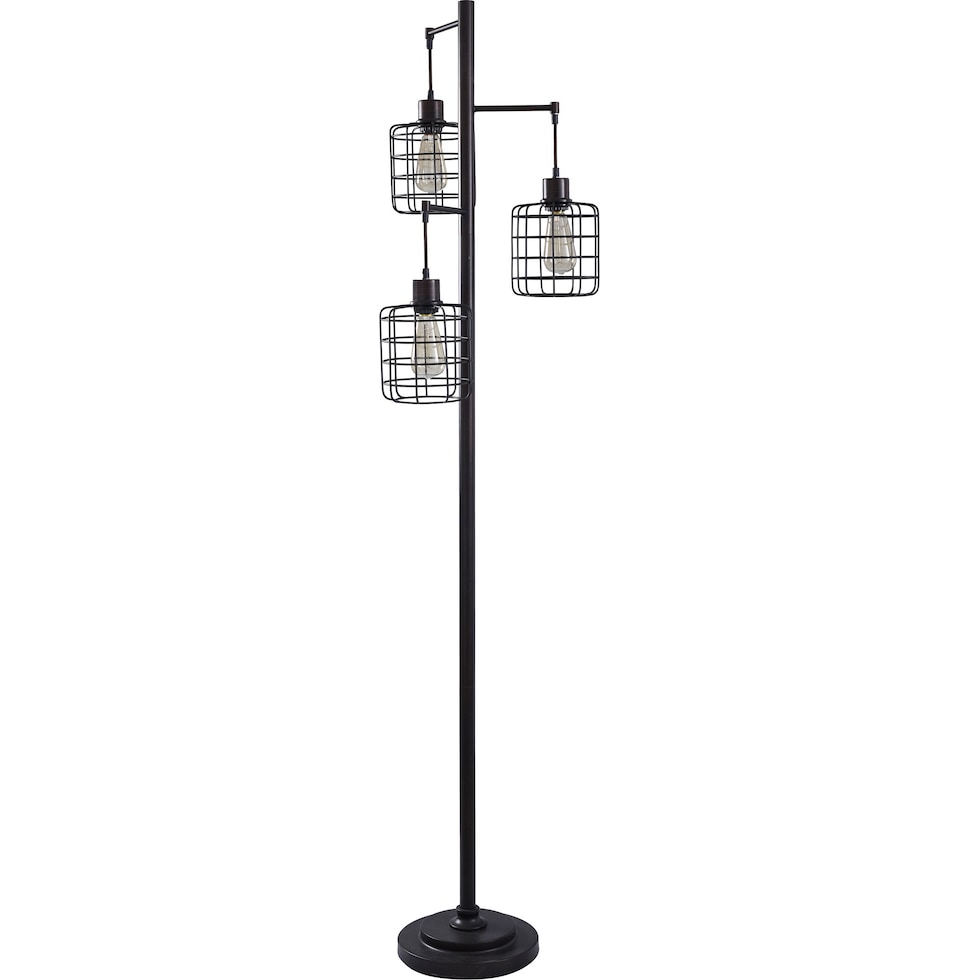 hiranur dark brown floor lamp   