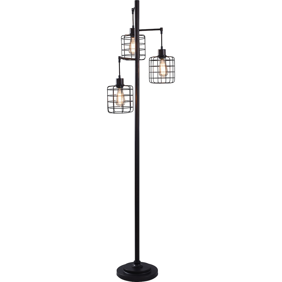 hiranur dark brown floor lamp   