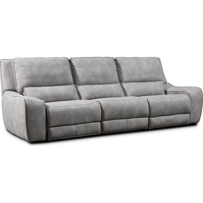 Living Room Furniture - Holden 3-Piece Dual-Power Reclining Sofa - Stone