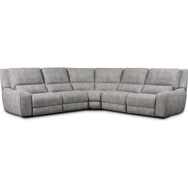 Holden 5-Piece Dual-Power Reclining Sectional with 3 Reclining Seats - Stone