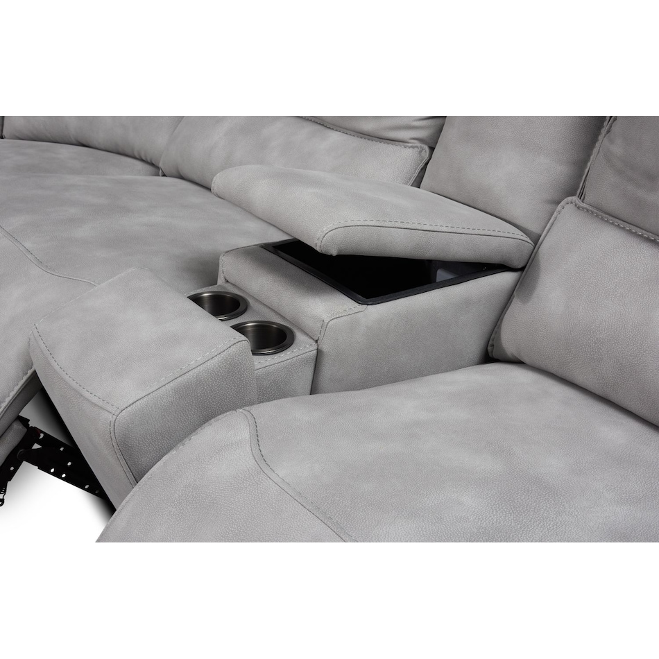 holden gray  pc power reclining sectional   